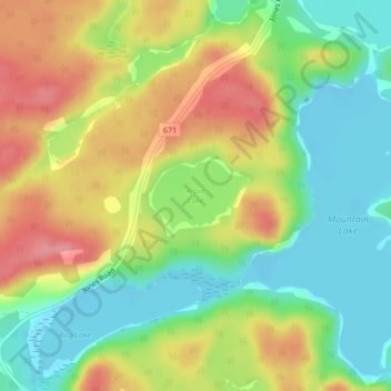 Arpin Lake topographic map, elevation, terrain