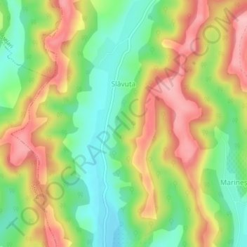 Slăvuța topographic map, elevation, terrain