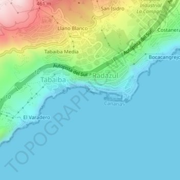 Radazul topographic map, elevation, terrain