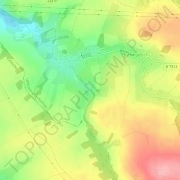 FFH Mittleres Zwickauer Muldetal (Teilfläche 4: Wiese bei Bräunsdorf) topographic map, elevation, terrain