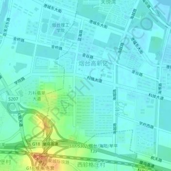 高新科技公园 topographic map, elevation, terrain