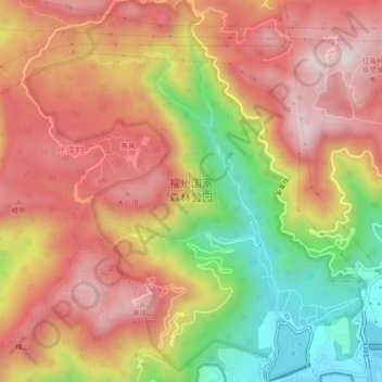 福州国家森林公园 topographic map, elevation, terrain