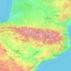Pyrénées topographic map, elevation, terrain