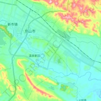 溾水 topographic map, elevation, terrain