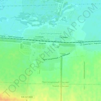 Пристанционный topographic map, elevation, terrain