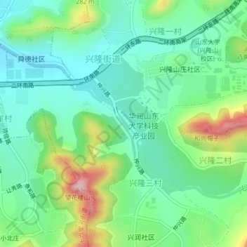 兴济河 topographic map, elevation, terrain