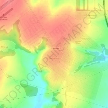 Бурцево topographic map, elevation, terrain