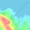Very small sandy beach topographic map, elevation, terrain