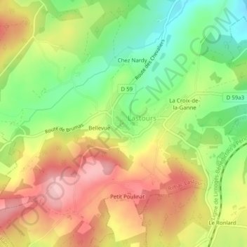 Motte Féodale topographic map, elevation, terrain