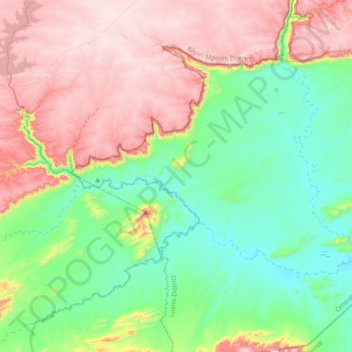Mulungushi topographic map, elevation, terrain