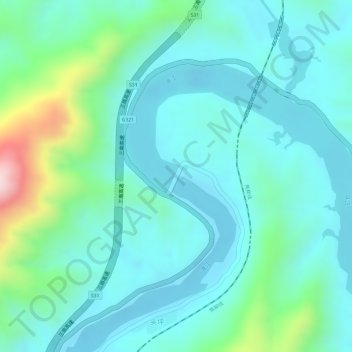 寻江 topographic map, elevation, terrain