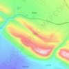 火焰山 topographic map, elevation, terrain