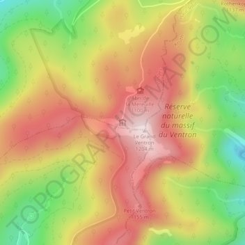 REFUGE DU GRAND VENTRON topographic map, elevation, terrain