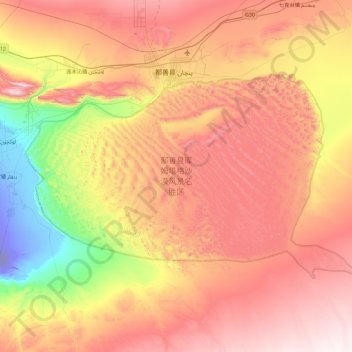 鄯善县库姆塔格沙漠风景名胜区 topographic map, elevation, terrain