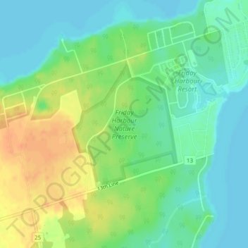 Friday Harbour Nature Preserve topographic map, elevation, terrain