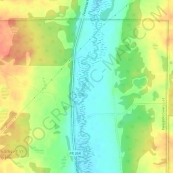 Little Saskatchewan River topographic map, elevation, terrain