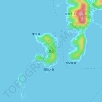 前島 topographic map, elevation, terrain