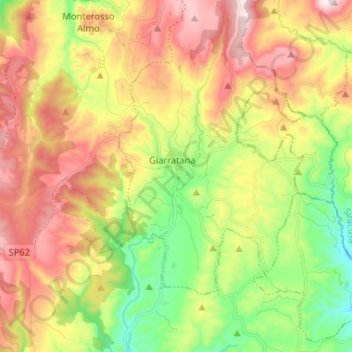 Fiume Irminio topographic map, elevation, terrain