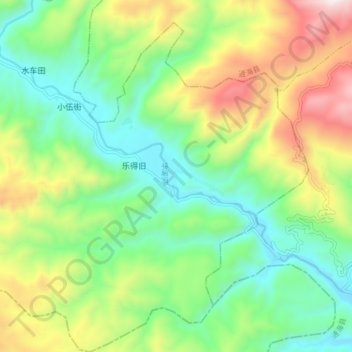 华溪河 topographic map, elevation, terrain