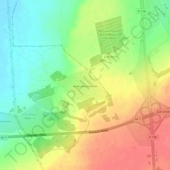 Комсомольский topographic map, elevation, terrain