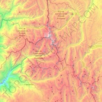Zona Reservada Cordillera Huayhuash topographic map, elevation, terrain