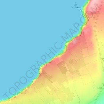 Cliffs of Moher topographic map, elevation, terrain