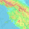 Tuscany topographic map, elevation, relief