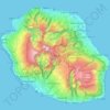 Réunion topographic map, elevation, relief