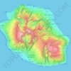 La Réunion topographic map, elevation, relief