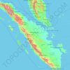 Sumatra topographic map, elevation, relief