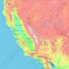 California topographic map, elevation, relief