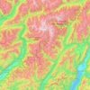 Adamello-Presanella Alps topographic map, elevation, relief