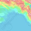 Gulf of Papua topographic map, elevation, relief